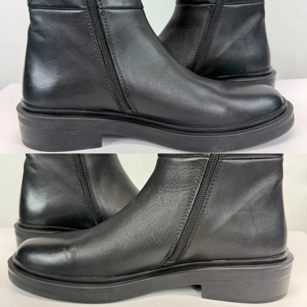 New La Canadienne Leather Knee High Boot Black Sz 9.5